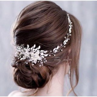 3番　ヘッドドレス　ヘアアクセサリー　ブライダル　ウェディング(ヘアバンド)