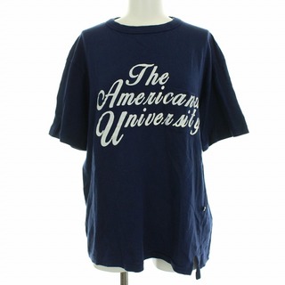 アメリカーナ(AMERICANA)のアメリカーナ Tシャツ カットソー 半袖 プリント プルオーバー 青 ブルー(Tシャツ(半袖/袖なし))