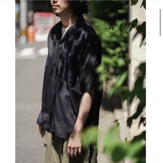 comoli 22ss ウールシルク 半袖オープンカラーシャツ サイズ2