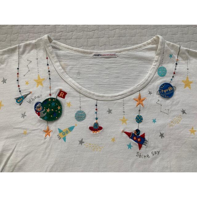 rough(ラフ)のりぼん様専用★rough★ワッペンや刺繍が可愛いTシャツ　フリーサイズ レディースのトップス(Tシャツ(半袖/袖なし))の商品写真