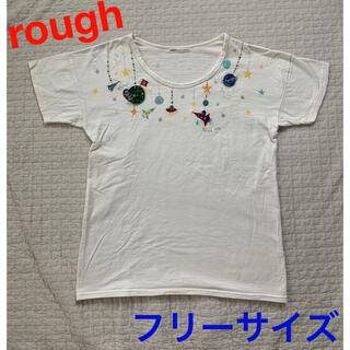 ラフ(rough)のりぼん様専用★rough★ワッペンや刺繍が可愛いTシャツ　フリーサイズ(Tシャツ(半袖/袖なし))