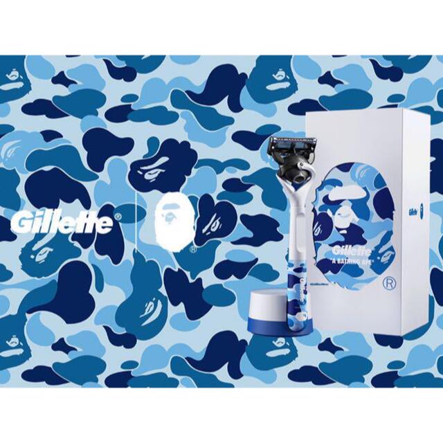 A BATHING APE(アベイシングエイプ)の【限定コラボ品】BAPE(R) × Gillette限定版カミソリセット スマホ/家電/カメラの美容/健康(メンズシェーバー)の商品写真