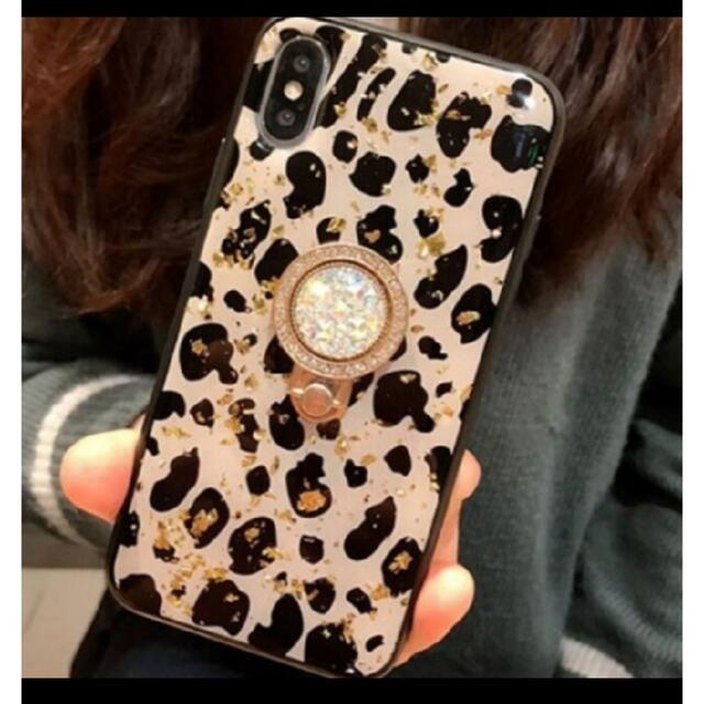 ヒョウ柄　リング付　iPhoneケース スマホ/家電/カメラのスマホアクセサリー(iPhoneケース)の商品写真