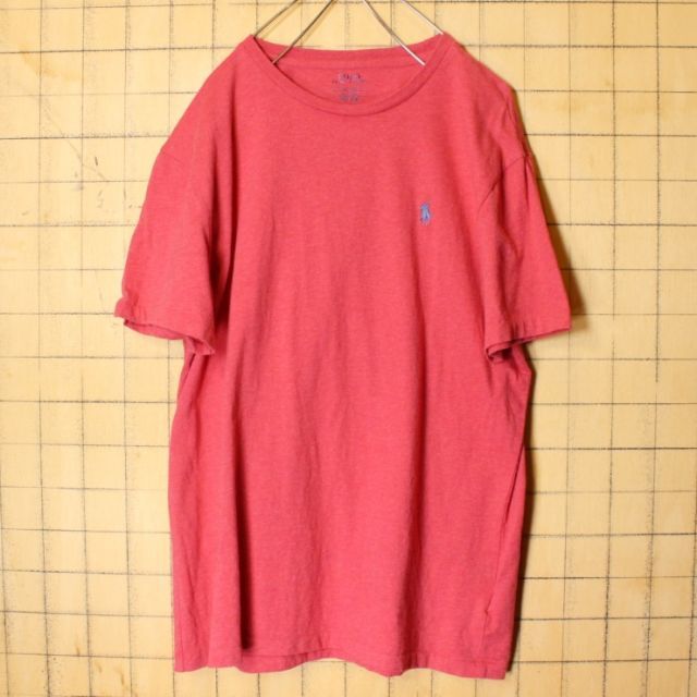 ポロ ラルフローレン クルーネック Tシャツ レッド 半袖 メンズM ss134