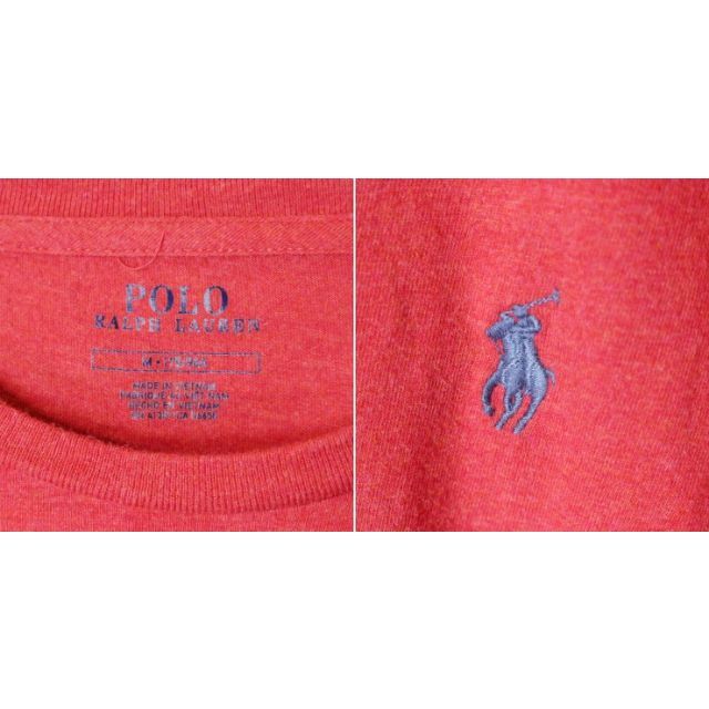 ポロ ラルフローレン クルーネック Tシャツ レッド 半袖 メンズM ss134