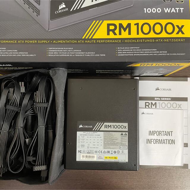 Corsair RM1000x 1000W PC電源 80PLUS GOLD