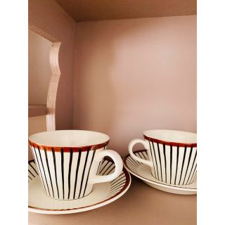 スティグリンドベリ(Stig Lindberg)のGUSTAVSBERG＿SPISARIBB✨2客 コーヒーカップ&ソーサー　(食器)