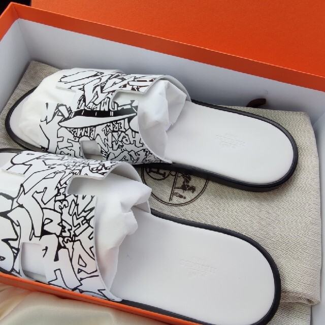 リクエスト HERMES サンダル イズミール Sandales Izmir Noir Blanc (HERMES/サンダル