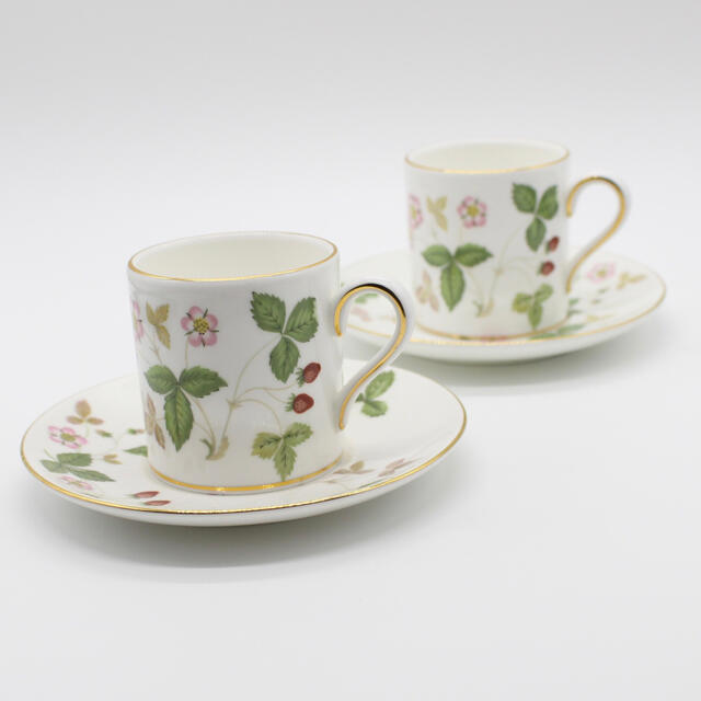 WEDGWOOD ワイルドストロベリー カップ&ソーサー デミタス 2客セット