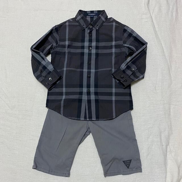 BURBERRY(バーバリー)のバーバリー☆BURBERRY グレー系チェックシャツ(100) キッズ/ベビー/マタニティのキッズ服男の子用(90cm~)(ブラウス)の商品写真