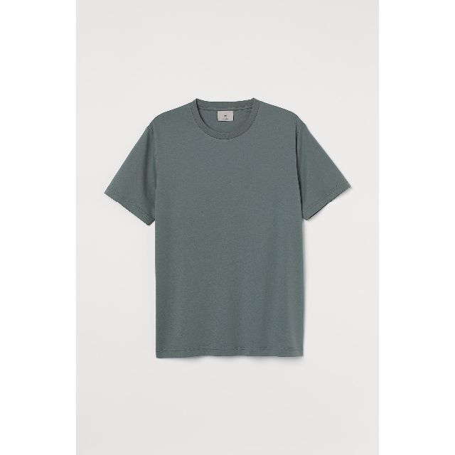 H&M(エイチアンドエム)のH&M プレミアムピマコットンTシャツ ダークサージグリーン メンズのトップス(Tシャツ/カットソー(半袖/袖なし))の商品写真