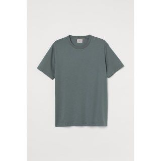 エイチアンドエム(H&M)のH&M プレミアムピマコットンTシャツ ダークサージグリーン(Tシャツ/カットソー(半袖/袖なし))