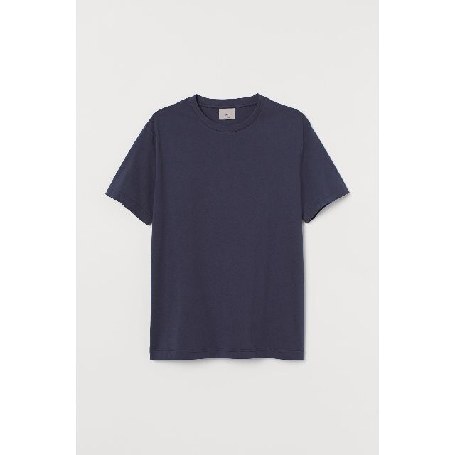 H&M(エイチアンドエム)のH&M プレミアムピマコットンTシャツ ダークブルー メンズのトップス(Tシャツ/カットソー(半袖/袖なし))の商品写真