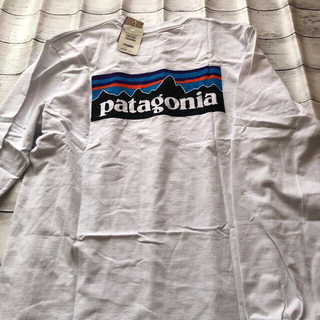 パタゴニア(patagonia)のパタゴニア　メンズ　白　ロンT m(Tシャツ/カットソー(七分/長袖))