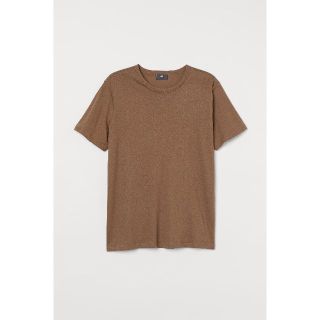 エイチアンドエム(H&M)のH&M リネンブレンドTシャツ ブラウン(Tシャツ/カットソー(半袖/袖なし))