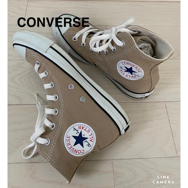 CONVERSE(コンバース)のコンバース　ハイカットスニーカー　23.5 ベージュ レディースの靴/シューズ(スニーカー)の商品写真