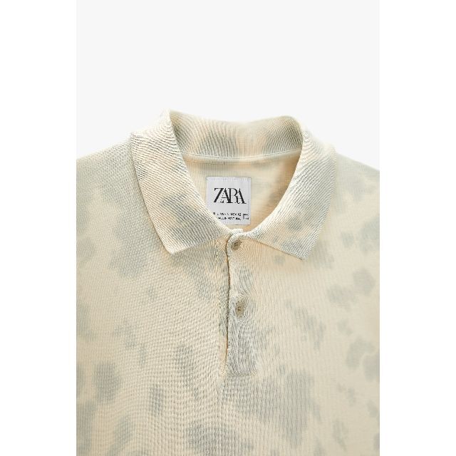 ZARA(ザラ)のZARA MAN オーバーサイズ タイダイプリント ポロシャツ エクリュ メンズのトップス(ポロシャツ)の商品写真