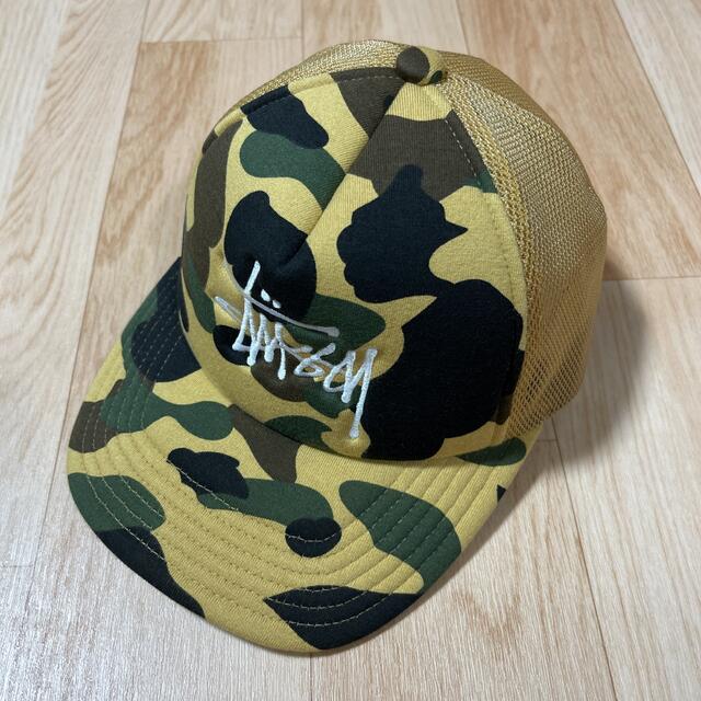 Stussy×A BATHING APE カモ キャップ アベイシングエイプ✨キャップ