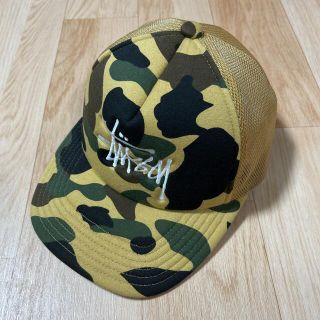 5%クーポン配布新品未使用 ????BAPE X STÜSSY TRUCKER CAP