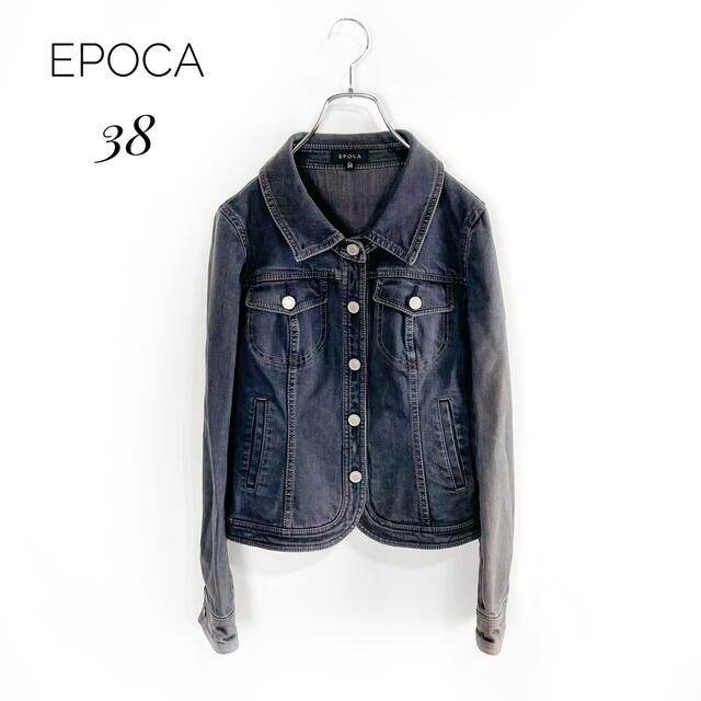 EPOCA(エポカ)のEPOCA ブラック デニムジャケット　38　Gジャン　ストレッチ　三陽商会 レディースのジャケット/アウター(Gジャン/デニムジャケット)の商品写真
