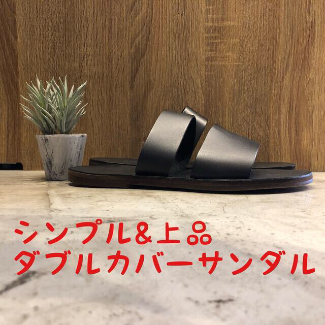 SALE レザー　サンダル　メンズ　本革　日本製　Ｓサイズ（25.5㎝）黒