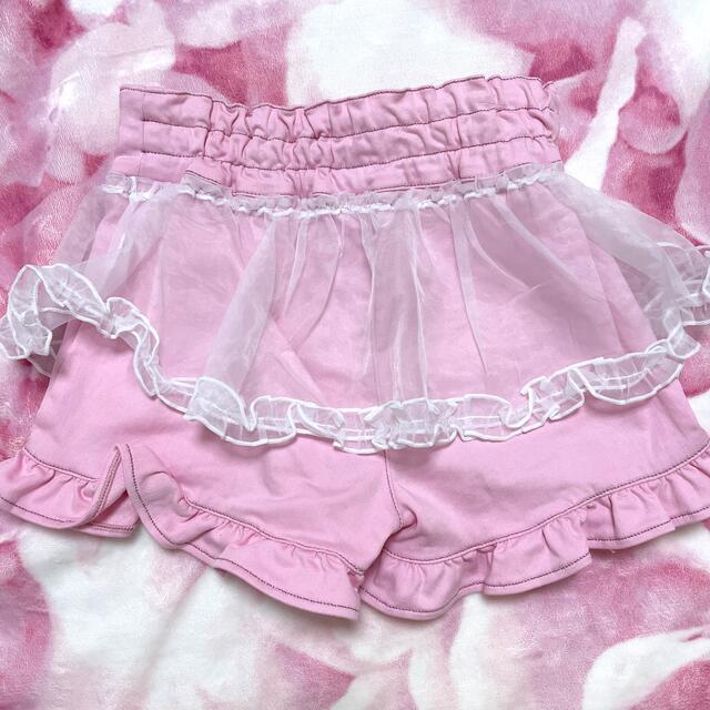 EARTHMAGIC(アースマジック)のEarthMagicチュチュ風デニムショーパン キッズ/ベビー/マタニティのキッズ服女の子用(90cm~)(パンツ/スパッツ)の商品写真