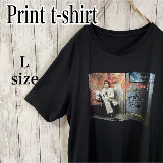 USED 古着 ART Tシャツ メンズ ビッグシルエット Lサイズ 黒(Tシャツ/カットソー(半袖/袖なし))