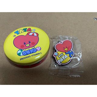 ビーティーイシビル(BT21)のBT21 BTS プチ缶　TATA(飴つき) くら寿司ラバーマスコット　TATA(キャラクターグッズ)