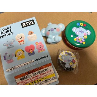 ビーティーイシビル(BT21)のBT21 缶バッチ プチ缶 FLOCKY FIGURE PUPPET KOYA(キャラクターグッズ)