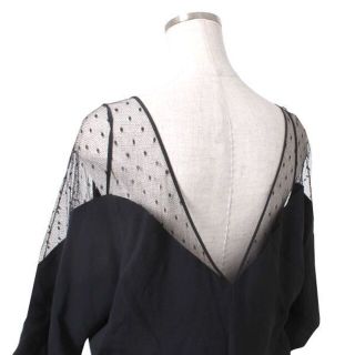 新品 RED VALENTINO ドットレースインサートクレープドレス