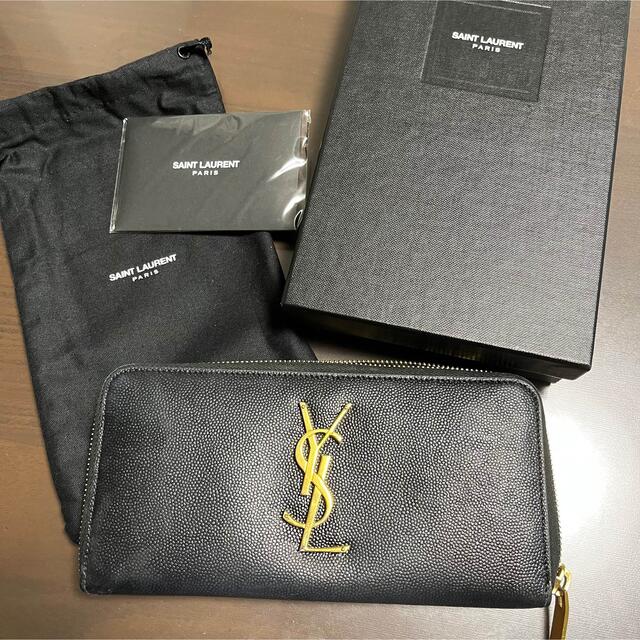 イヴ・サンローラン　長財布　ラウンドジップ　YSL ブラック