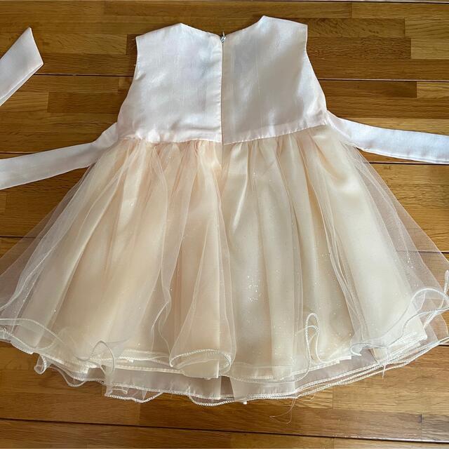 専用です ベビードレス 70 ヘッドバンド シューズ セット  キッズ/ベビー/マタニティのベビー服(~85cm)(セレモニードレス/スーツ)の商品写真