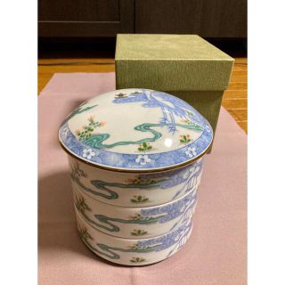 伊万里焼　鶴絵　三段重(食器)