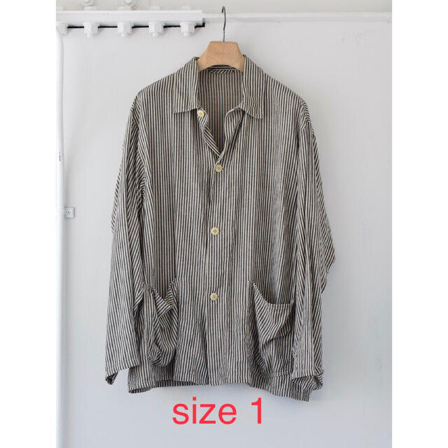 新品未使用　COMOLI 22SS ストライプワークジャケット SIZE1