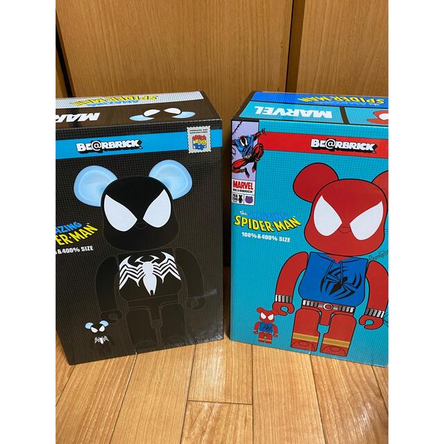 BE@RBRICK(ベアブリック)のBE@RBRICK SCARET BLACK SPIDER-MAN ハンドメイドのおもちゃ(フィギュア)の商品写真