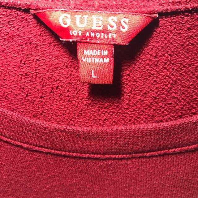 GUESS(ゲス)の【希少】ゲス guess スウェット ロンT L 赤 輸入古着 レディース レディースのトップス(トレーナー/スウェット)の商品写真