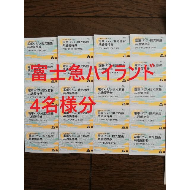 富士急ハイランド プレジャーフォレスト フリーパス 引き換え券 4枚施設利用券