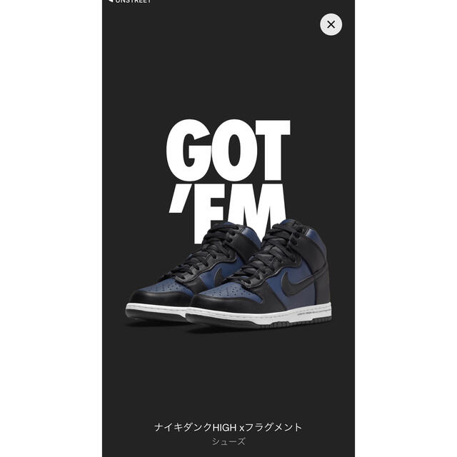 NIKE dunk high fragment 27.0