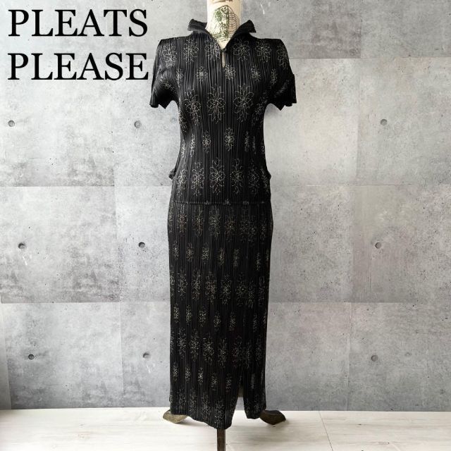 美品 PLEATS PLEASEプリーツプリーズ プリーツ 柄 ワンピース tic
