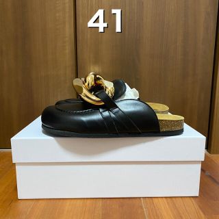 41 JW ANDERSON チェーン ローファー ミュール ブラック