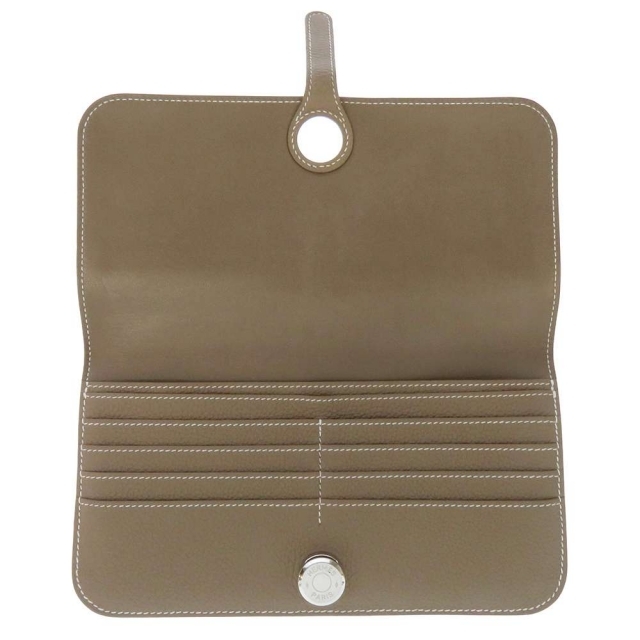 新品 】 H - エルメス 長財布 ドゴンロング エトゥープ/シルバー金具