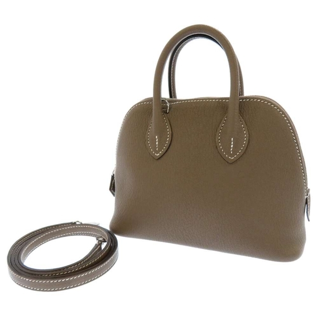 HERMES - エルメス ハンドバッグ ボリード1923 ミニ エトゥープ/シルバー金具 シェブルミゾル Z刻印 HERMES バッグ 2wayショルダーバッグ