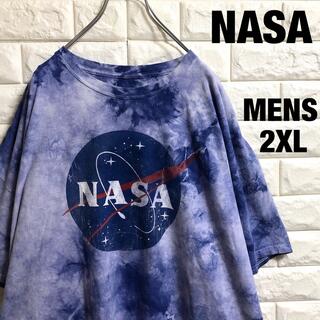 US古着　NASA プリント　Tシャツ　タイダイ染　メンズ2XLサイズ(Tシャツ/カットソー(半袖/袖なし))