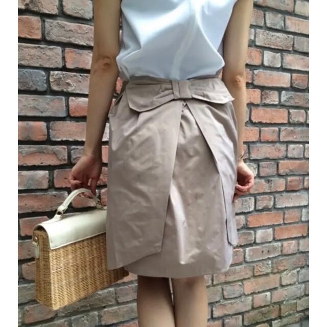 Kam様専用2wayスカート　ベージュ系大人可愛いコクーン レディースのスカート(ひざ丈スカート)の商品写真