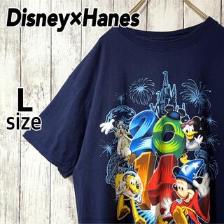ディズニー(Disney)のディズニーランド 2014 ヘインズ ミッキー オーバーサイズ ネイビー(Tシャツ/カットソー(半袖/袖なし))
