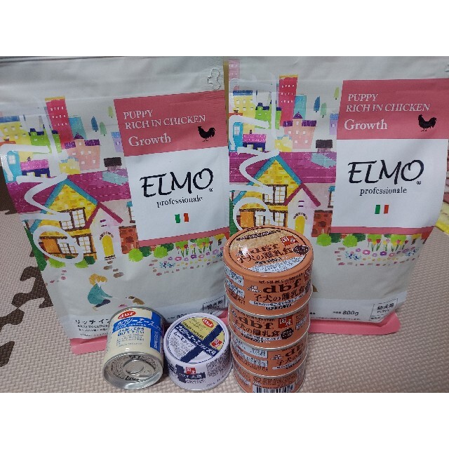最終値下げ!!エルモ ELMO ドッグフード パピー用 離乳食缶の通販 by