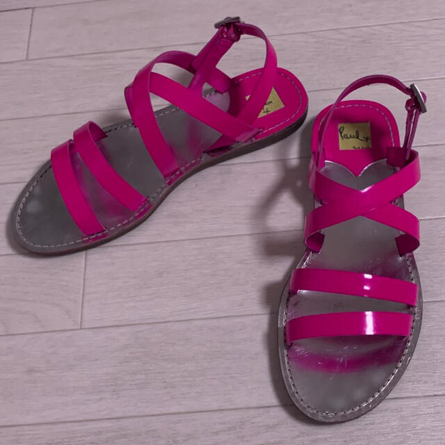 Paul Smith(ポールスミス)のポールスミス サンダル 本革エナメル ピンク シルバー レディースの靴/シューズ(サンダル)の商品写真