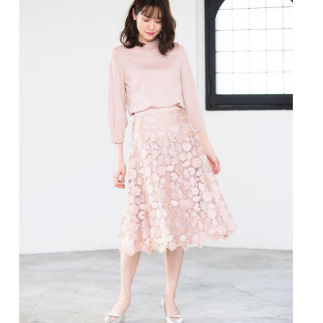 ANAYI(アナイ)のアナイ  3Dレースフレアスカート レディースのスカート(ひざ丈スカート)の商品写真
