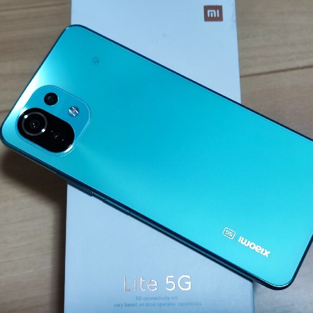 美品！SIMフリー■Xiaomi Mi 11 lite 5G■ミントグリーン スマホ/家電/カメラのスマートフォン/携帯電話(スマートフォン本体)の商品写真