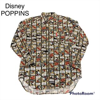 ディズニー(Disney)のDisney POPPINS ディズニー　日本製　古着　総柄　アメコミ　シャツ(シャツ)